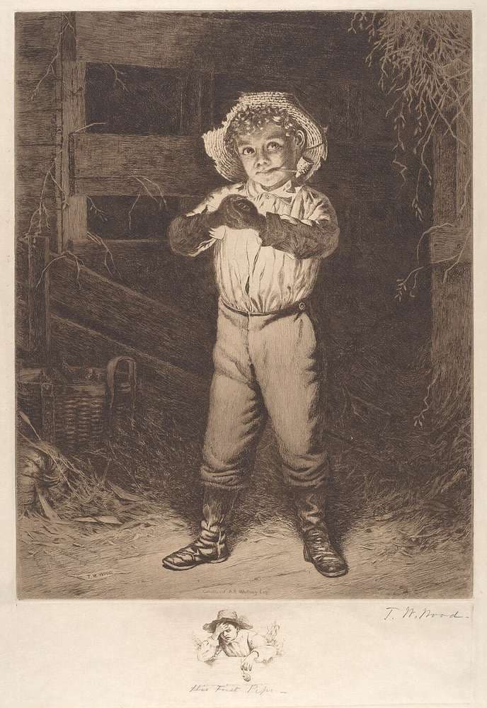 His First Pipe — Thomas Waterman Wood
