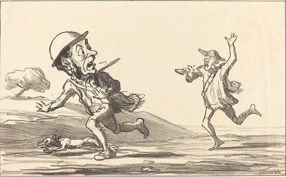 Allons bon!... il parait... chasse réservée — Honoré Daumier