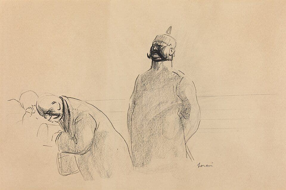 Prussian Soldier and Civilians — Jean-Louis Forain