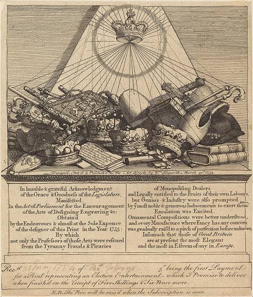 Crowns, Mitres, Maces, Etc. — William Hogarth