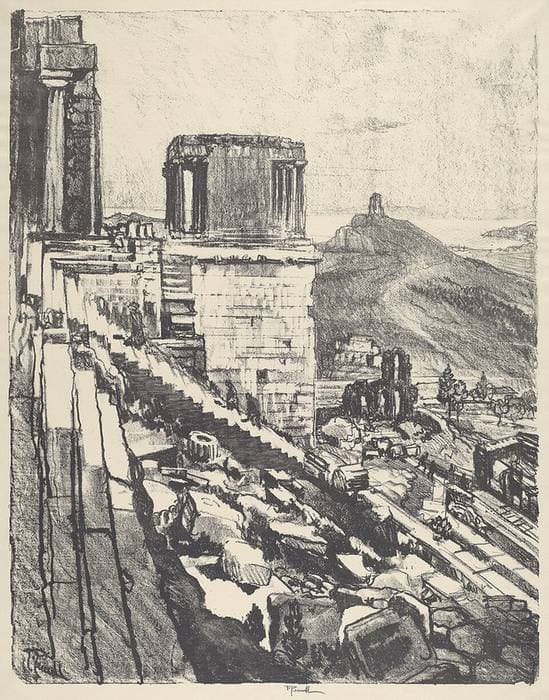 The Temple of Nike, Athens — Joseph Pennell