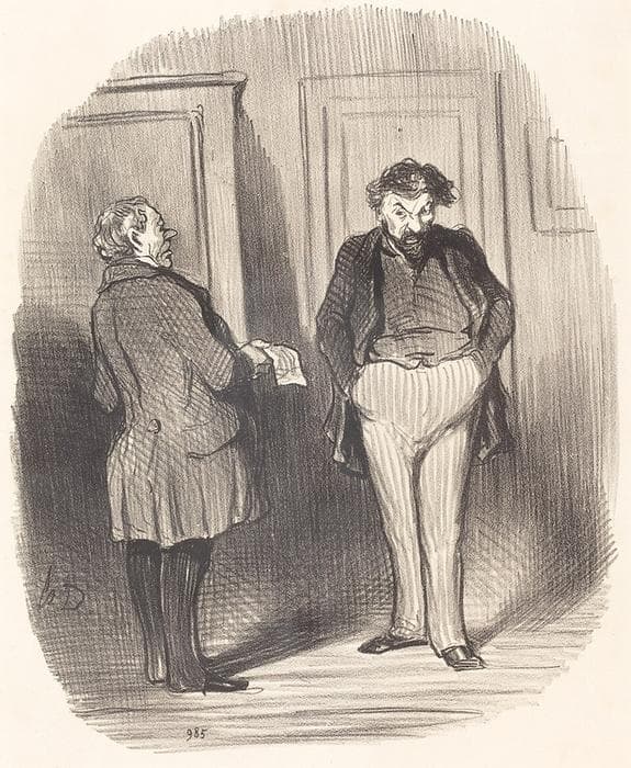 Pourriez-vous me dire...? J'ai la grippe!... — Honoré Daumier
