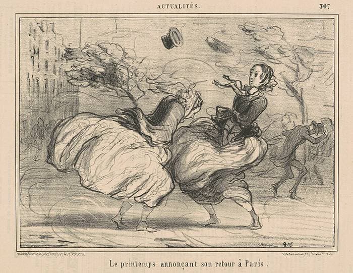 Le printemps annonçant son retour à Paris — Honoré Daumier