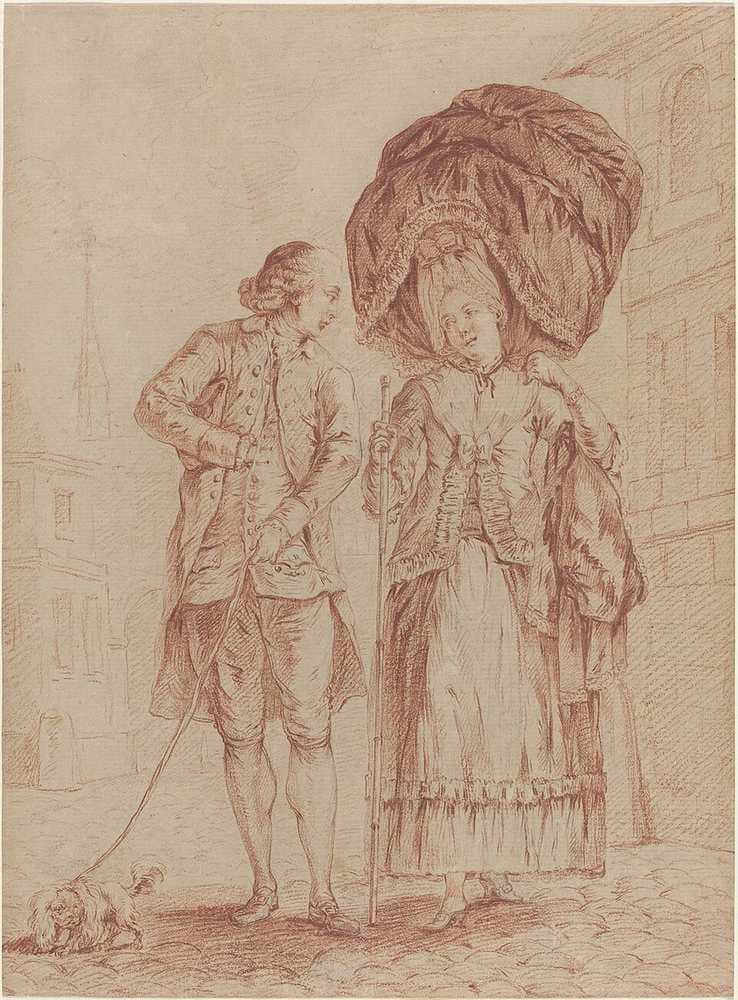 A Cleric Accompanying a Lady on Her Morning Walk — Pierre Thomas Le Clerc
