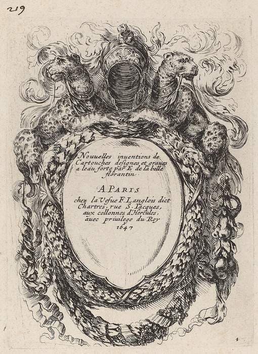 Title Page for "Nouvelles inventions de Cartouches" — Stefano Della Bella