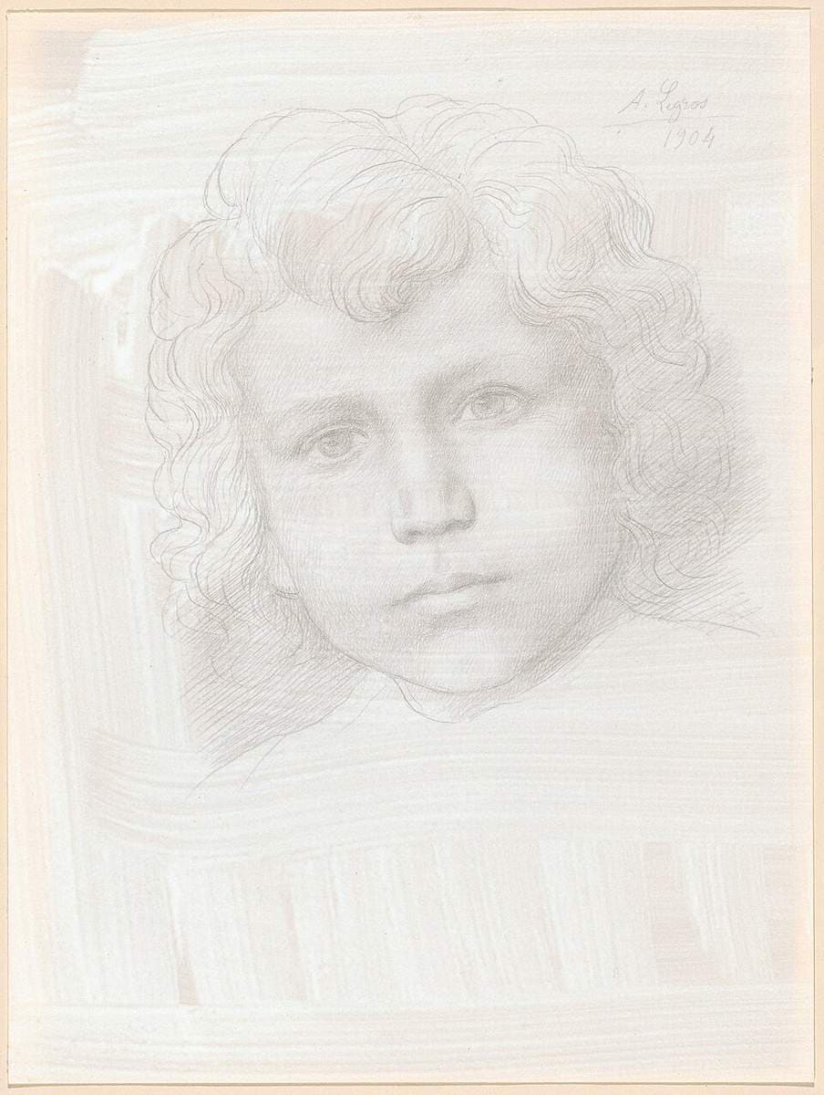 Study of Cupid (Head of a Girl) — Alphonse Legros