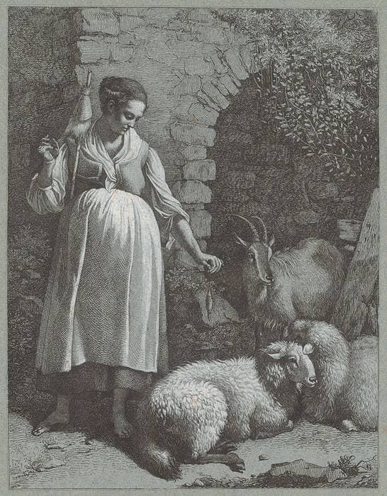 Woman Spinning Yarn by an Arch — Francesco Londonio