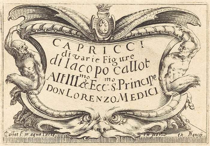 Title Page for "The Capricci" — Jacques Callot