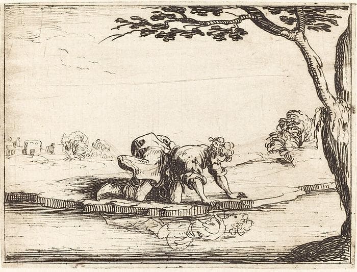 Narcissus Looking in the Water — Jacques Callot
