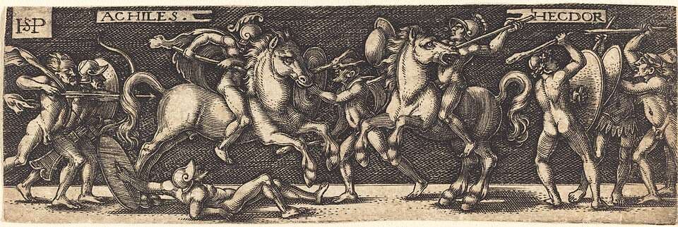 Achilles and Hector — Sebald Beham
