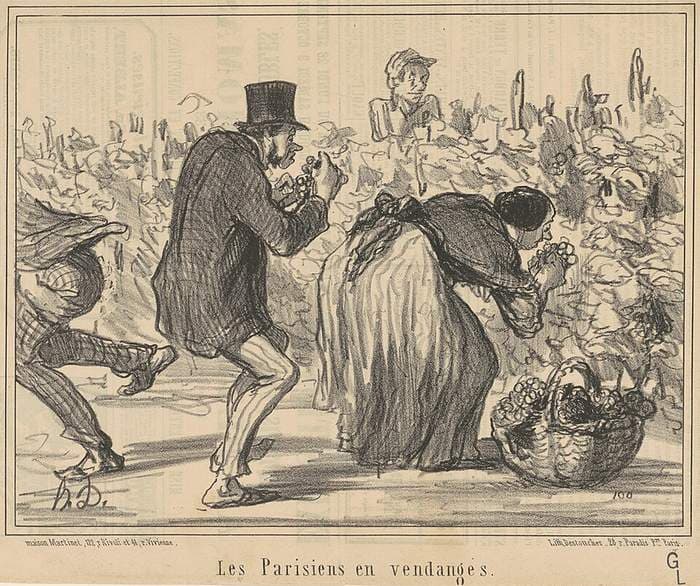 Les parisiens en vendages — Honoré Daumier