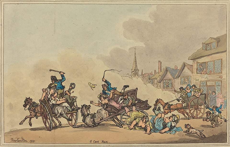 A Cart Race — Thomas Rowlandson
