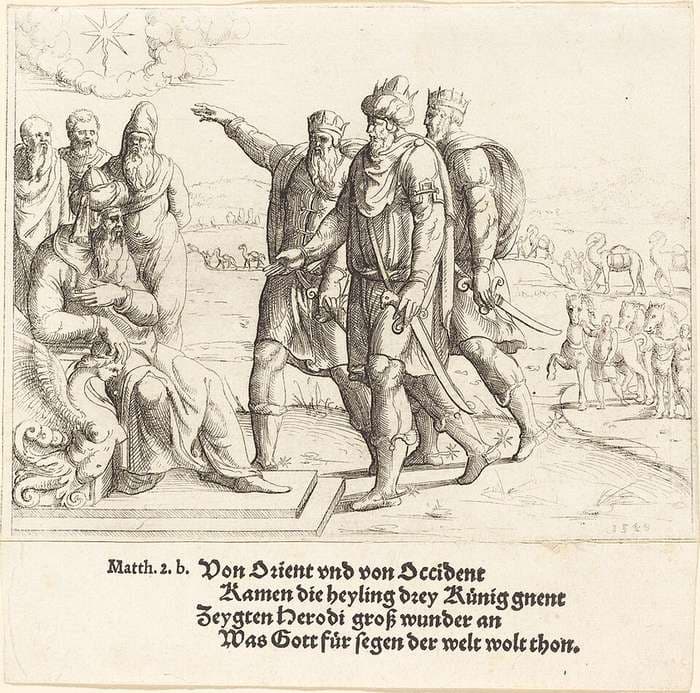 The Three Kings Tell Herod of Christ's Birth — Augustin Hirschvogel