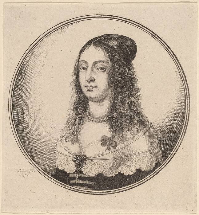 Lady with Ribbons on Curls — Wenceslaus Hollar