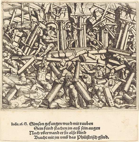 The Death of Samson — Augustin Hirschvogel