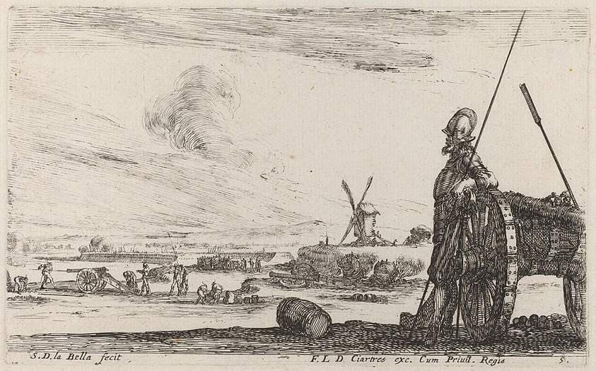 Soldier in Armor and a Cannon — Stefano Della Bella