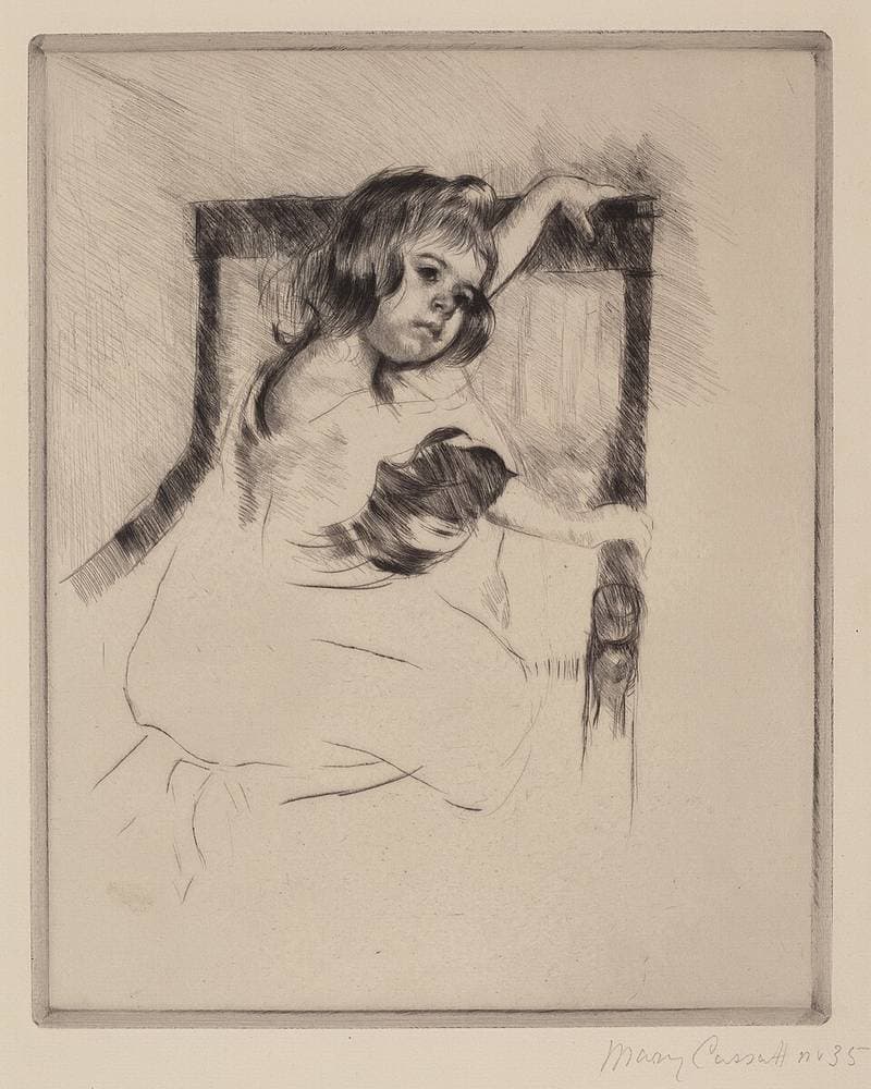 Kneeling in an Armchair — Mary Cassatt