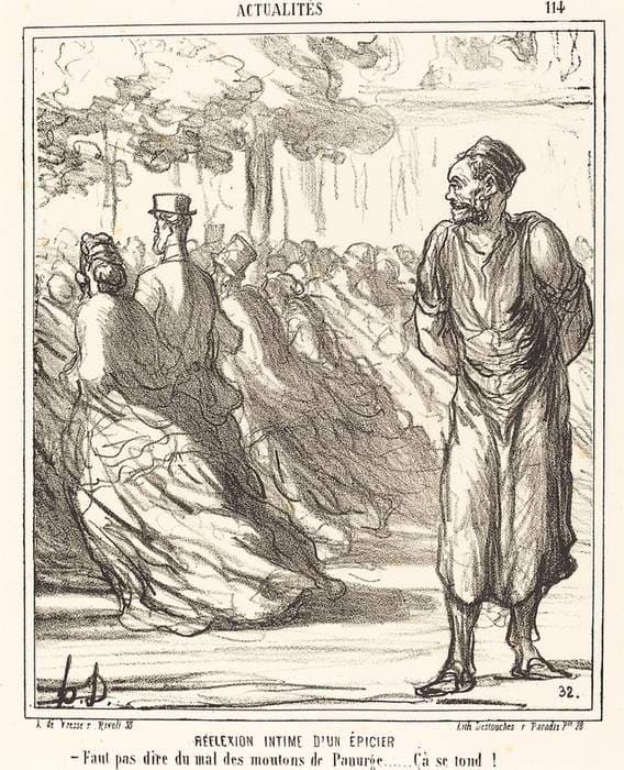 Réflection intime d'un épicier — Honoré Daumier