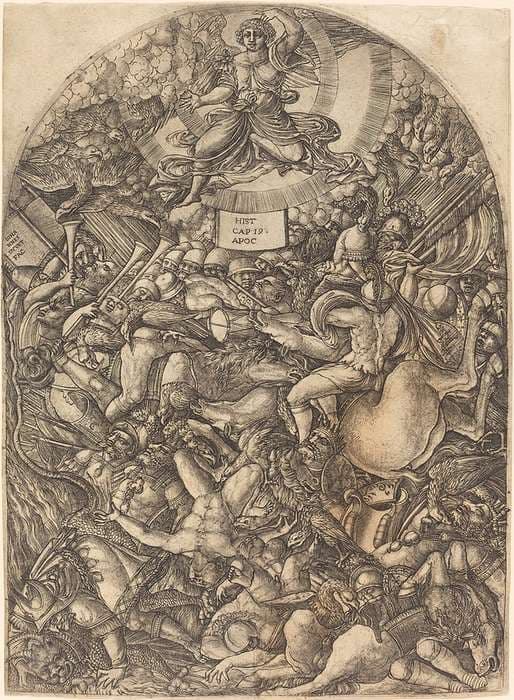 The Angel in the Sun Calling the Birds of Prey — Jean Duvet