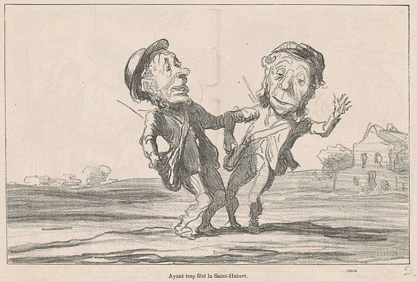 Ayant trop fêté la Saint-Hubert — Honoré Daumier