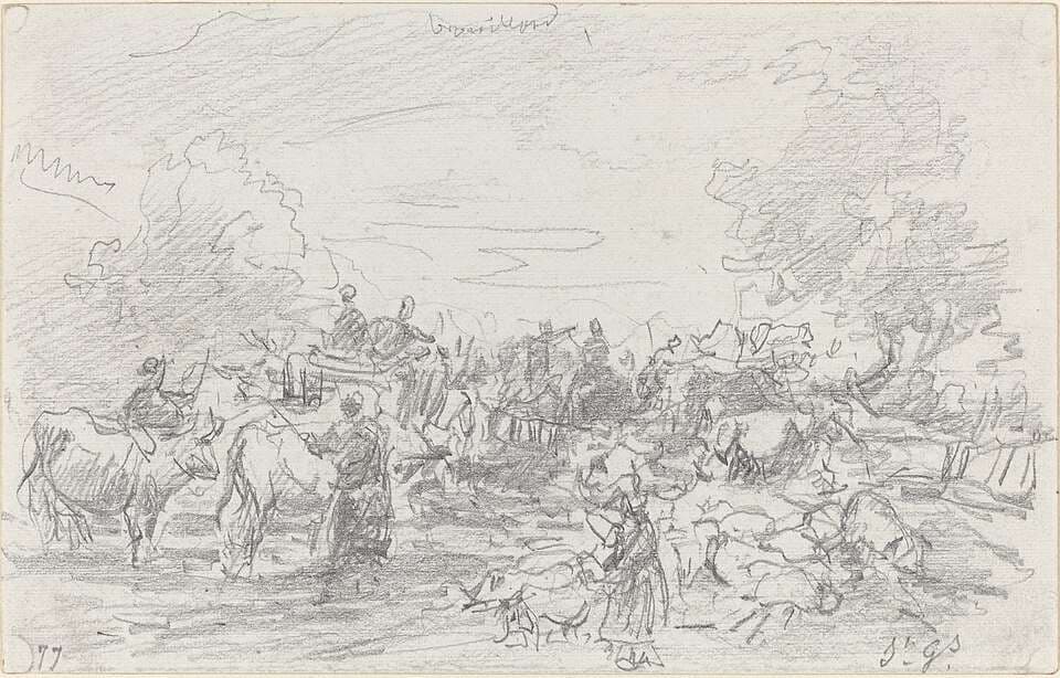 Herds Crossing a Stream — Eugène Boudin