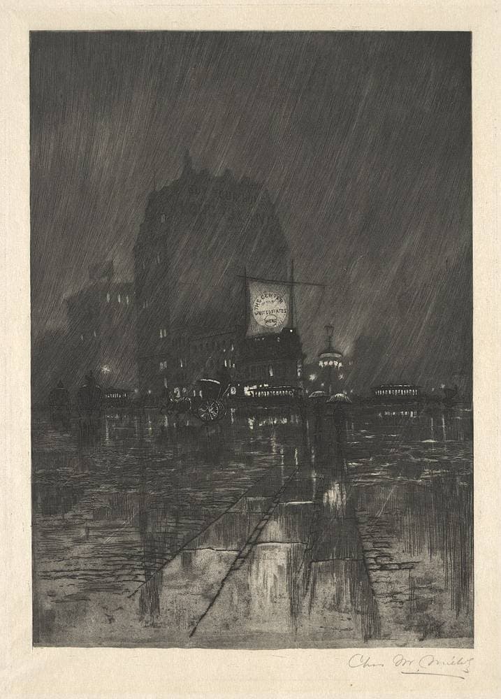 A Rainy Night, Madison Square — Charles Frederick William Mielatz