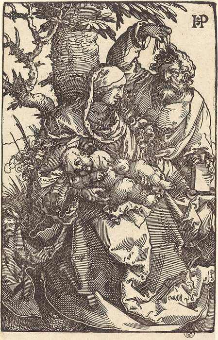 The Holy Family Under a Tree — Sebald Beham
