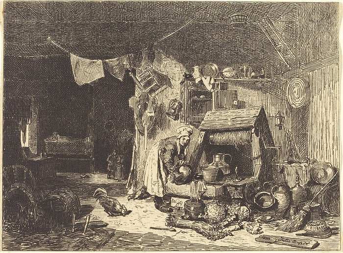 Interior of a Farmhouse — Jules Dupré