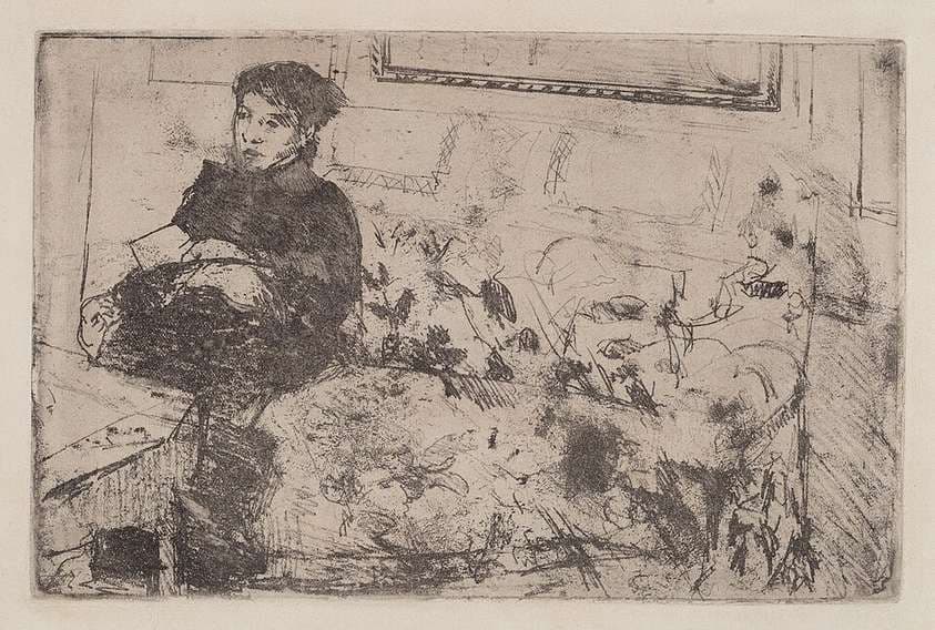 Interior: On the Sofa — Mary Cassatt