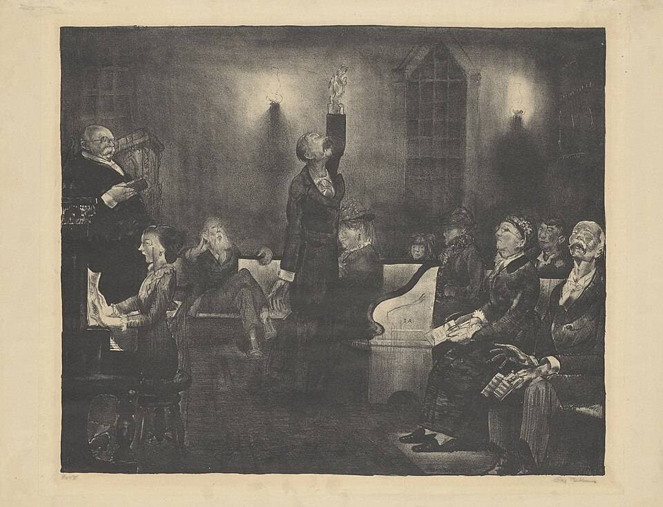 Prayer Meeting, second stone — George Bellows