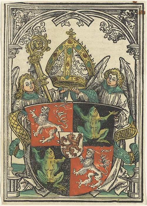 The Coat of Arms of Wigeleus von Fröschel, Bishop of Passau — Hans Burgkmair