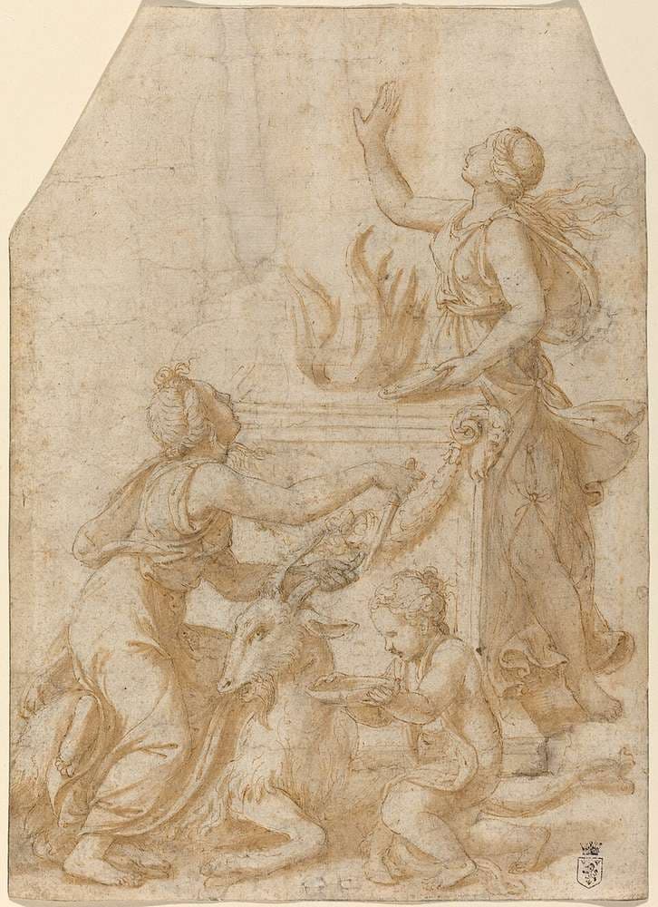 The Sacrifice of a Goat to Jupiter — Giulio Romano