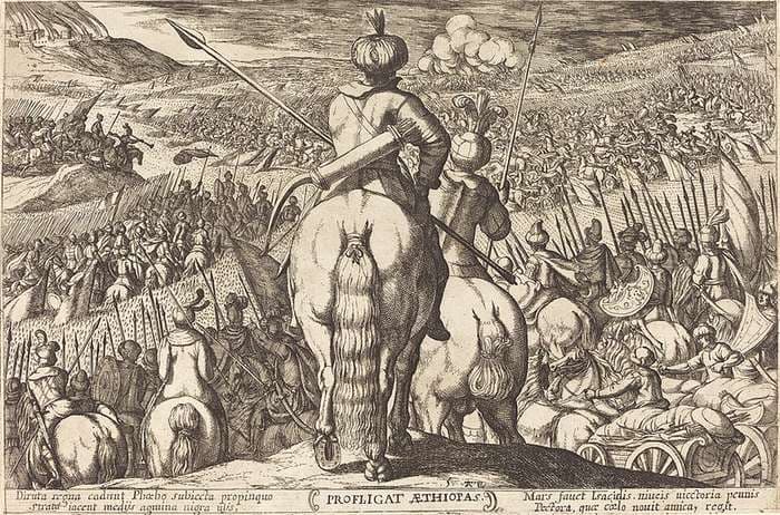 Defeat of the Ethiopians — Antonio Tempesta