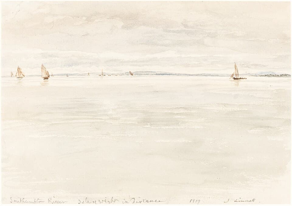 Sailboats on Southampton River — John Linnell