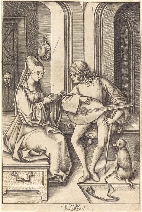 The Lute Player and the Singer — Israhel van Meckenem