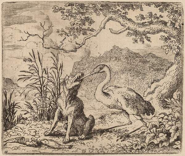 The Wolf and the Crane — Allaert van Everdingen