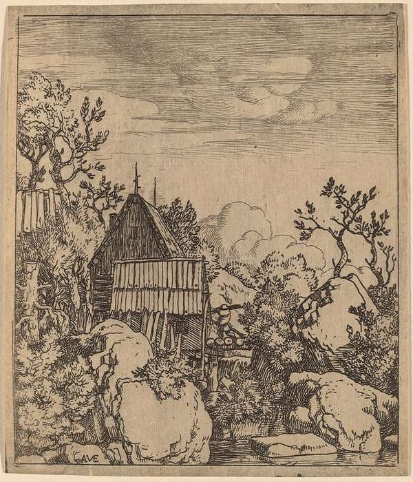 Man on a Small Wooden Bridge — Allaert van Everdingen