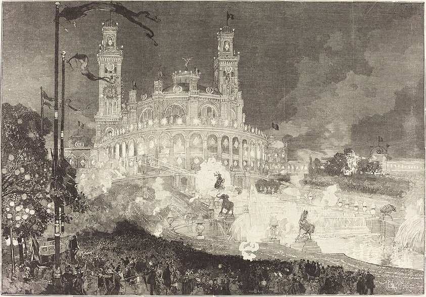14 Juillet. Illumination du Palais du Trocadéro — Auguste Lepère