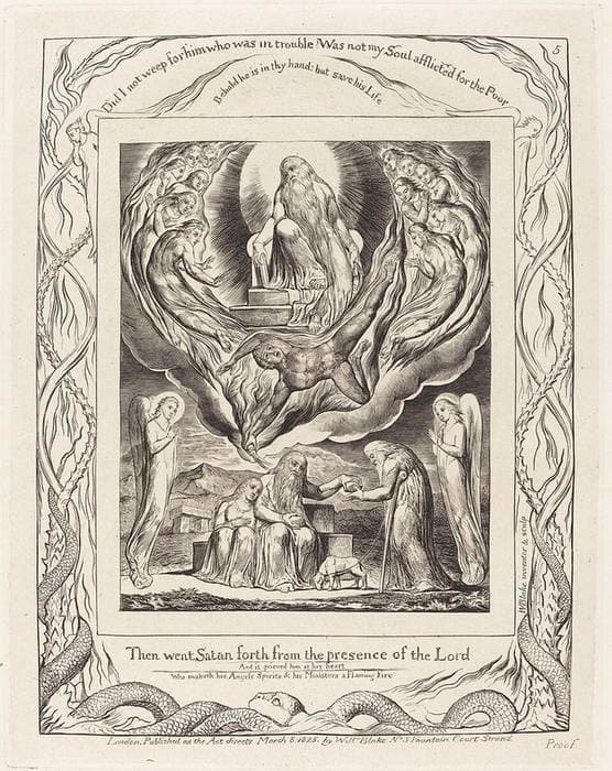 Satan Going Forth from the Presence of the Lord — William Blake
