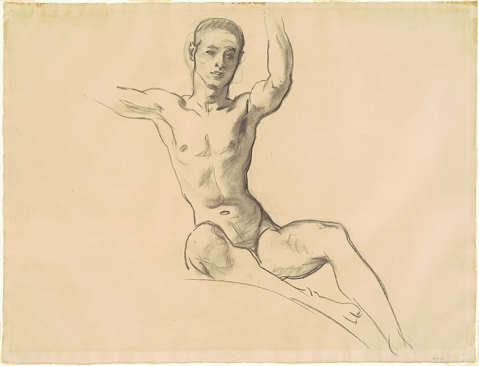 Study for Figure above "Music" — John Singer Sargent