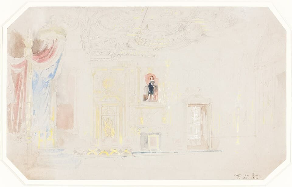 The Throne Room at Fontainebleau — Thomas Allom