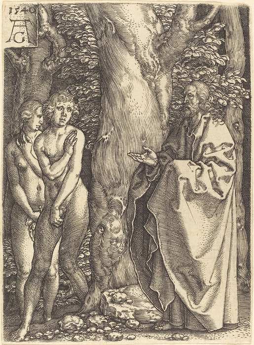 Adam and Eve Hide Themselves — Heinrich Aldegrever
