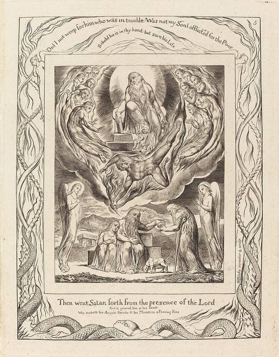 Satan Going Forth from the Presence of the Lord — William Blake
