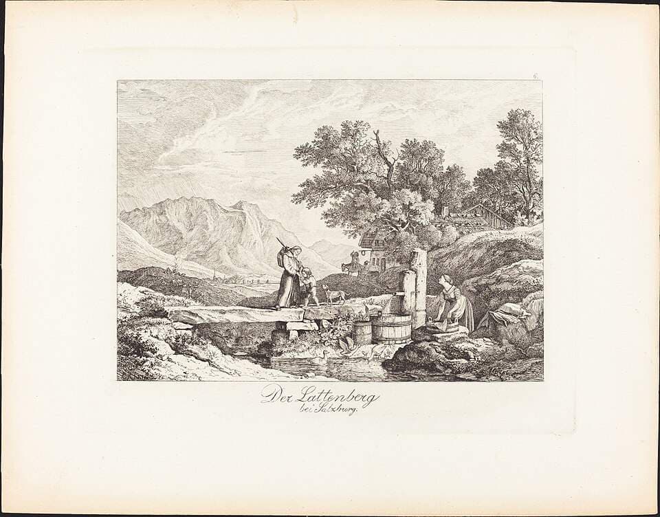 Der Lattenberg bei Salzburg (The Lattenberg near Salzburg) — Ludwig Richter