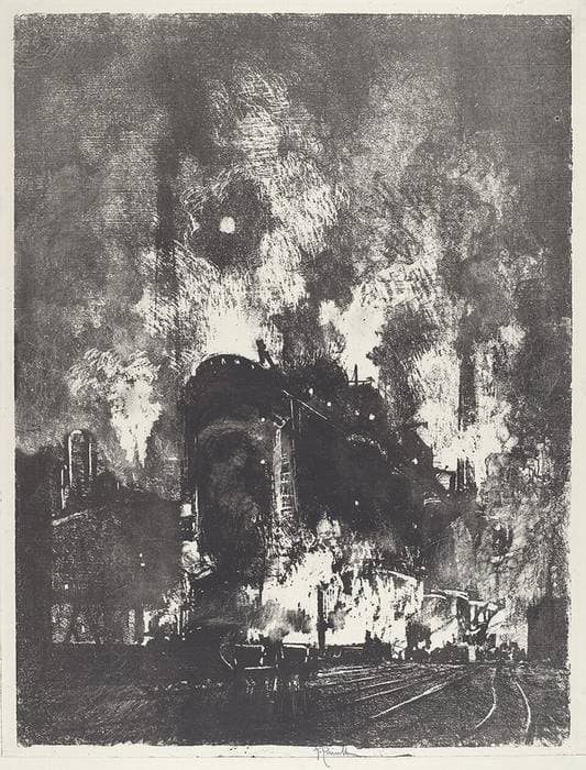 Furnaces at Night — Joseph Pennell