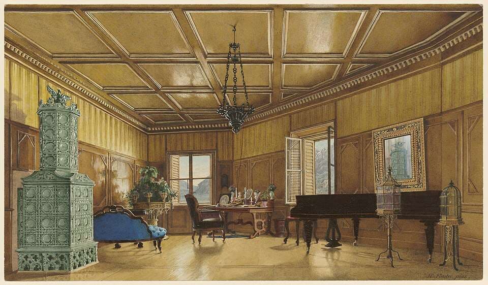 The Music Room of Archduchess Margarete, Princess of Saxony, in Schloss Ambras — Heinrich von Förster