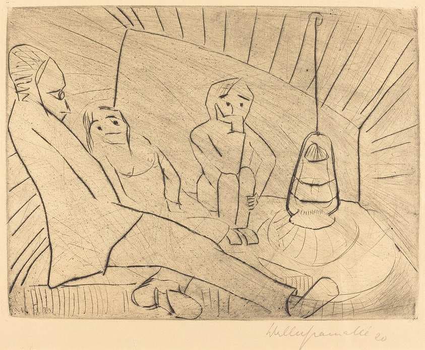 Three People in an Atelier — Walter Gramatté