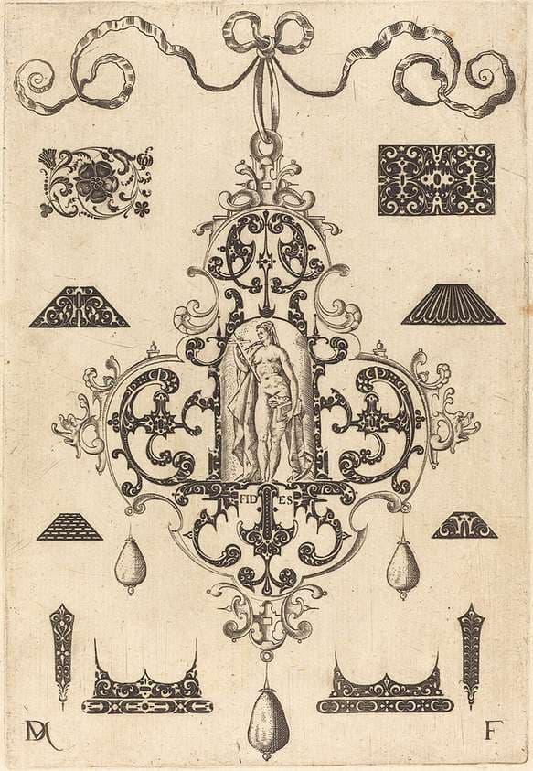 Large Pendant, Faith Standing at Centre — Daniel Mignot
