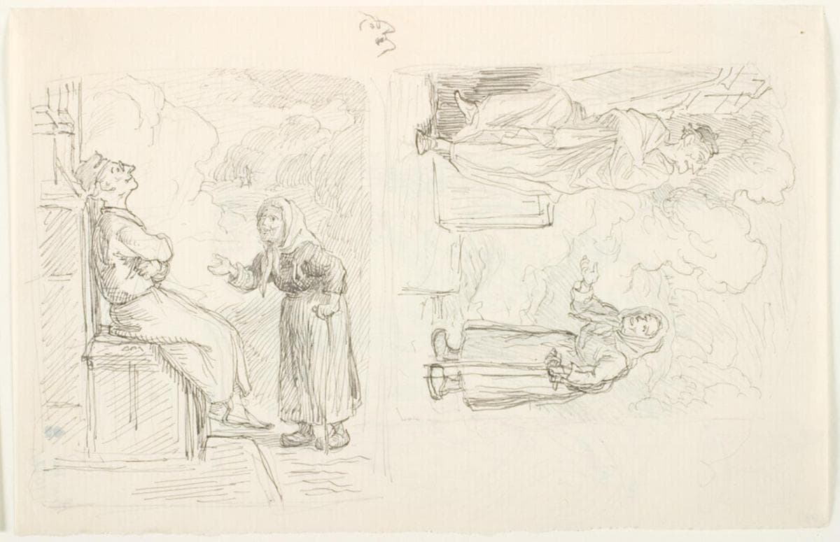 To illustrationsudkast til H.C. Andersen, "Noget" — Lorenz Frølich