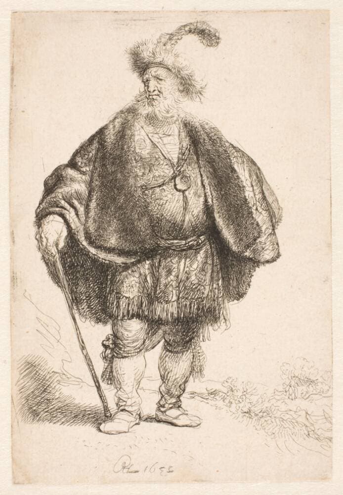 Stående mand i orientalsk kostume — Rembrandt van Rijn